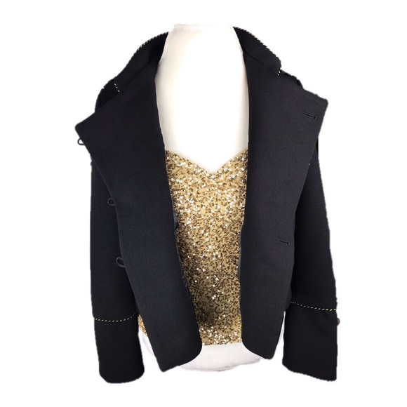 Zara Jackets & Coats Zara Black Military Jacket With Gold Buttons